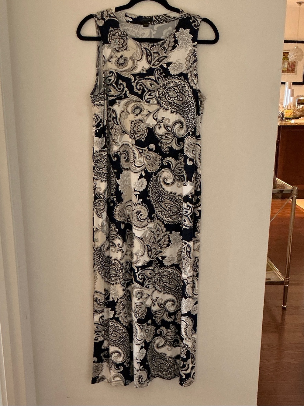 J. Jill Black and White Paisley Maxi Dress